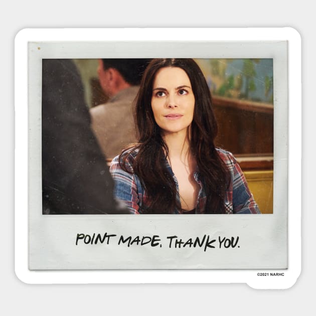 Schitt's Creek Instant Photo: Stevie - Point Made, Thank you Sticker by Schitt's Creek